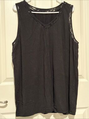 Torrid Black Lace-Trim Sleeveless Top - Women